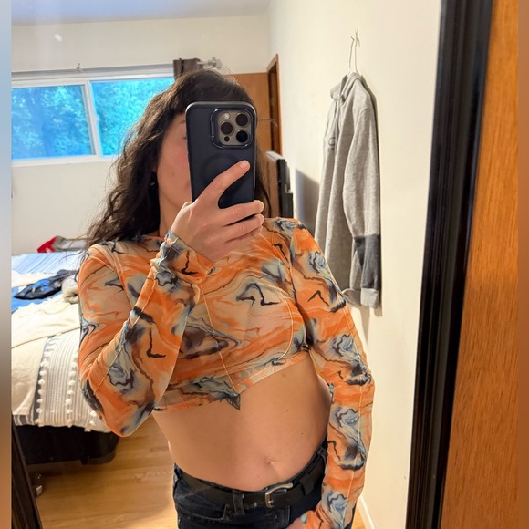 Alt Girl Multicolour Mesh Crop Top - Picture 2 of 4